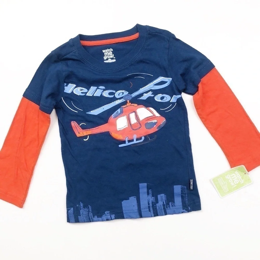 NWT Sesame Street helicoptor print long sleeve toddler boys shirt